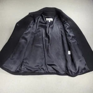 Liz Claiborne Womens Pea Coat 14 Black Wool Double Breasted Outerwear Winter thumbnail 9