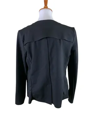 FLX L Black Open Front Blazer Jacket Long Sleeve Minimalist Workwear thumbnail 3