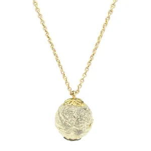 Vintage Gold Filled Glass Orb Pendant Necklace 18” Minimalist Gift thumbnail 12