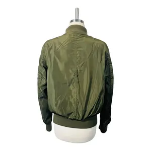 Joujou Bomber Jacket‎ Women Large Olive Green Faux Fur Lined Full Zip Utility thumbnail 8