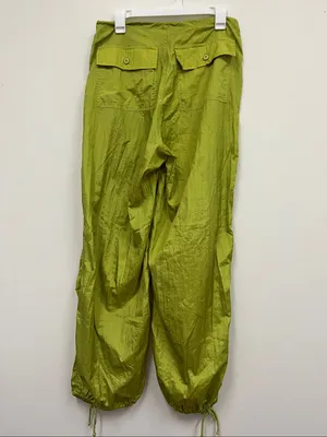 NWOT Motel Rocks Lime Green Cargo Drawstring Trousers "Pickle" size S thumbnail 4