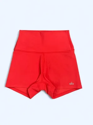 Alo Yoga 2.5” Airbrush high-waist Red Biker Shorts activewear yoga Pilates gym thumbnail 4