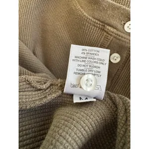 NWOT American Giant Olive Green Waffle Knit Henley Long Sleeve Shirt Womens MED thumbnail 7