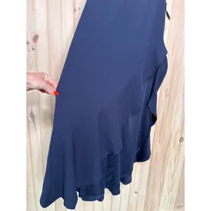 NWT Lulus Majestic Perfection Navy Blue Ruffle Halter Maxi Dress Flapper Dance M thumbnail 4