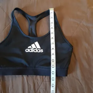 Adidas Top Cropped Activewear Sz Small Womens Sports Bra Logo Mesh Work Out Gym thumbnail 12