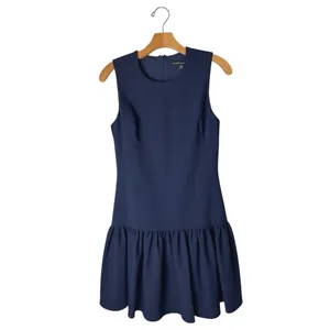 Black Halo Dress Women‎ 0 Navy Blue Sleeveless Marlee Flounce Hem A Line Mini thumbnail 2