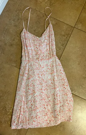 GAP Pink Floral Spaghetti-Strap Mini Dress thumbnail 1