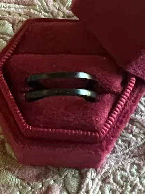 & Other Stories Women’s Stainless Steel Black Polished Finish Adjustable Ring Size 6-9 thumbnail 1