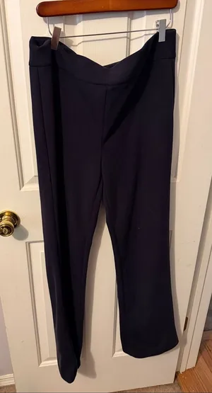 Christian Siriano Navy Wide-Leg Ponte Pants thumbnail 1