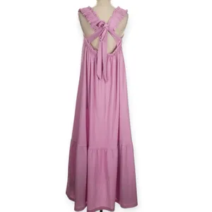 VICI Lavender Textured Tie Back Ruffle Hem Maxi Dress Size Small Sundress thumbnail 2