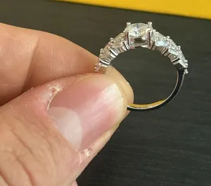 Womens Moissanite Ring Silver Baguette Accents 1ct GRA Size 6.5 thumbnail 1