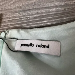 Pamella Roland mint sheath‎ dress light blue green sleeveless thumbnail 7