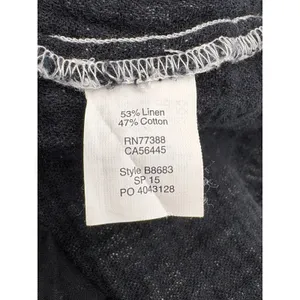 Madewell Double Faced Top Women‎ Small Linen Cotton Gray Black Boho Pockets thumbnail 5