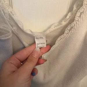 Gilly Hicks White Waffle Knit Lace Trim Tank Top thumbnail 3