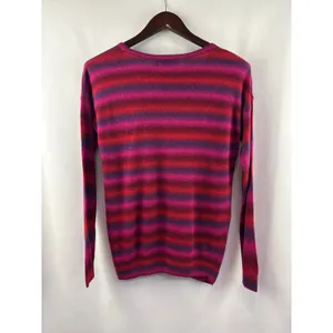 Women’s The Limited Medium Purple, Pink Red Striped Sweater thumbnail 3