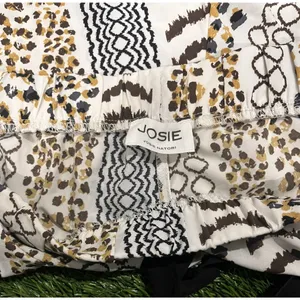 JOSIE NATORI Lounge Pull On Boho Patterned DRAWSTRING PANTS SIZE L thumbnail 3