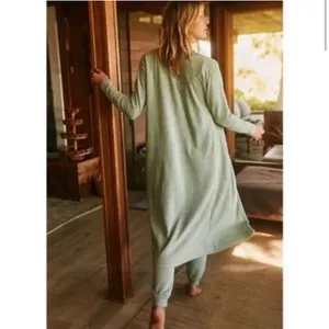 FREE PEOPLE Beach Bicoastal Seaglass Green Comfy Cardigan Duster thumbnail 4