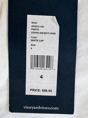 NWT Vineyard Vines Stepped Hem Jeans White Size 4 thumbnail 2