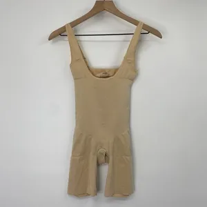 Spanx Open Bust Mid Thigh Bodysuit Tan Nude Convertible Shapewear Womens XLarge thumbnail 1