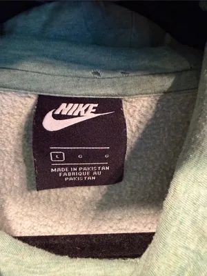 Nike Sage Green Pullover cowl neck White Swoosh Hoodie hooded Large sweatshirt thumbnail 4