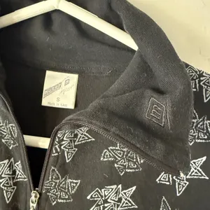 Vintage Y2K Maser Star Print Quarter Zip Pullover Shirt Black Small‎ thumbnail 4