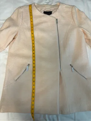 Metaphor Women's Asymmetric Zip Wool-Blend Coat in Light Blush thumbnail 9