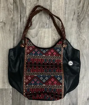 The Sak Indio Tribal Bohemian Embroidered Leather Hobo Bag thumbnail 1