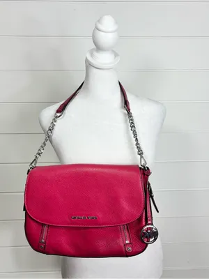 Michael Kors Handbag Bedford Legacy Leather Flap Crossbody Raspberry Pink thumbnail 12