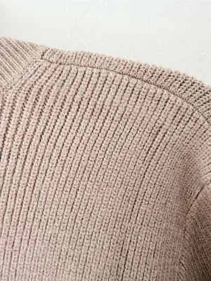 Figs NWTs Tan Knit Ribbed Loungewear Sweater size XL thumbnail 7