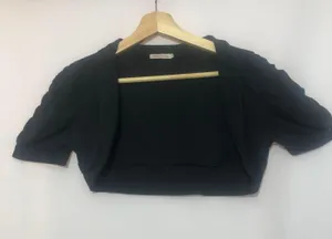 Black Bolero With Scrunch Sleeves thumbnail 1