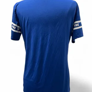 PINK Victoria's Secret Blue and Silver Jersey Top thumbnail 2