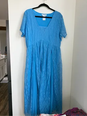 The Paragon Blue Lace Maxi Dress thumbnail 2