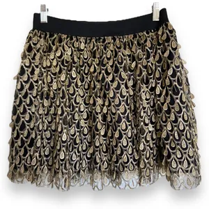 Sugarlips Womens Skirt Size Large Gold Black Peacock High‎ Waisted NEW thumbnail 7
