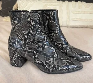 Madden Girl Snake Print Ankle Boots thumbnail 1