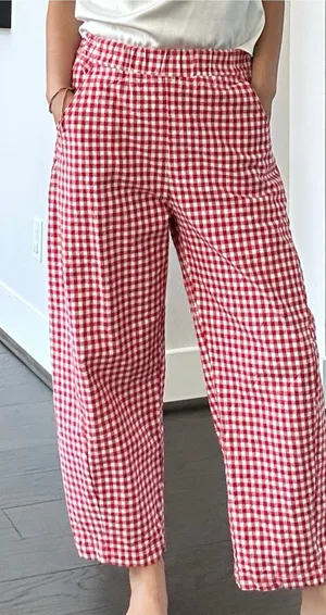 Le Bon Shoppe Arc Pants, Red Gingham Medium thumbnail 1