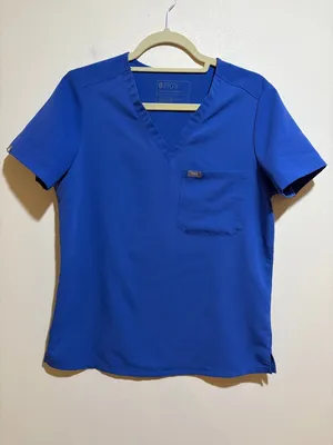 Figs Technical Collection Catarina One Pocket Scrub Top Denim Blue Size Small thumbnail 2