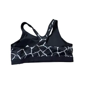 Nike Pro Dri-FIT Giraffe Print Sports Bra XL Black White Neon Yellow 682874-012 thumbnail 2