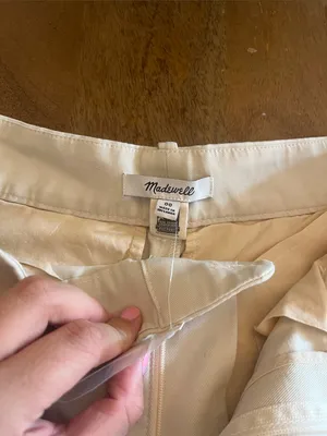 Madewell Straight-Leg Pants in Off-White thumbnail 3
