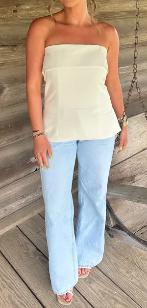 Strapless blouse White Size L thumbnail 1