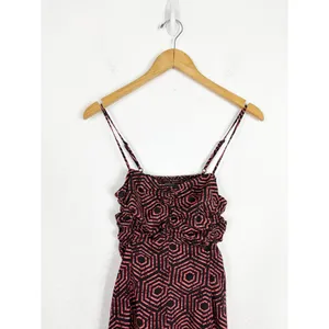 Urban Outfitters Veronica Midi Dress Size XS Ruched Geometric Smocked Back thumbnail 5