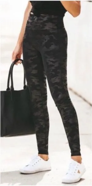 Spanx Black Camo Leggings small thumbnail 1