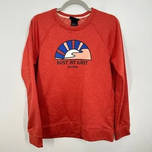 Burton Lost At Last Graphic Crewneck Sweatshirt Red Heather‎ Women's Medium Ski thumbnail 3