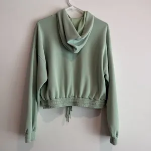 Sweaty Betty Women's Size Small Mint Green Cropped Hoodie Sweatshirt Drawstring thumbnail 7