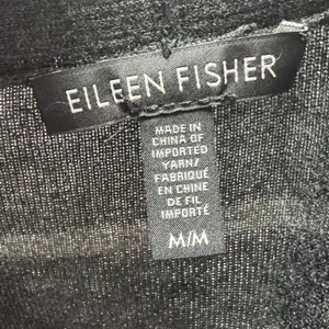 Eileen Fisher Open Front Cardigan Sweater Stretch Gray Stripe Medium thumbnail 7