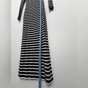 Bebe women’s Dress size XXS Black White Striped Maxi Bodycon Made USA(A478)✨ thumbnail 4