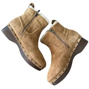 NIB MADEWELL The Marceline Clog Boot in Shearling Toffee Size 5 thumbnail 2