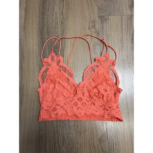 Free People FP One Adella Bralette Orange Lace Bra Fairy Bohemian Festival Boho thumbnail 5