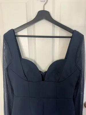 House of CB Angelie Midnight Stretch Crepe Plunge Mini Dress XL thumbnail 4