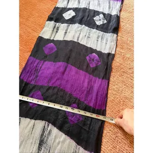 Abstract Infinity Scarf Purple Black Gray Silk Feel Lightweight thumbnail 4