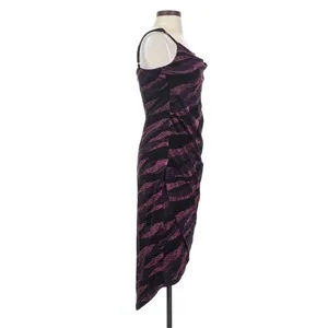 Siena Purple Wavy Print Tulip Hem Bodycon Dress Size 2 Y2K Party Glam Whimsigoth thumbnail 7